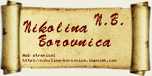 Nikolina Borovnica vizit kartica